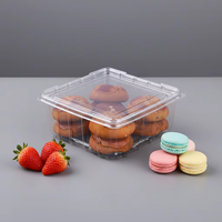 Boîtes d'emballage personnalisées de haute qualité en plastique transparent à charnières pour biscuits, pain, desserts, gâteaux, pâtisseries, à emporter, boîte blister