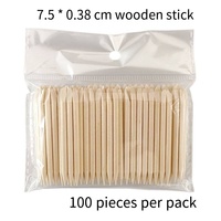 SunelPort SP-308 Poussoirs à ongles jetables courts en bois de bouleau orange, 7,5 cm de long, 100 pièces par paquet, durables
