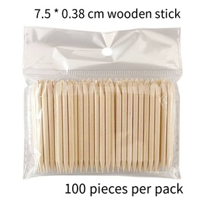 Bâtonnets jetables courts en bois de bouleau orange pour manucure, 7,5 cm de long, 100 pièces par paquet, bâtonnets de <span class=keywords><strong>beauté</strong></span> durables à double extrémité - Product Image 4