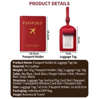 Zonyin – Porte-passeport personnalisé en cuir PU, ensemble d'étiquettes de bagage, étui de protection pour portefeuille de voyage, combo pliable, 12 couleurs, unisexe