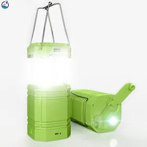 Portable Solar Hand Crank Flashlight Rechargeable Hanging Led Lantern Outdoor Emergency Survival Tent Lamp