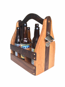 JUNJI Bia & Rượu Caddy Bán Buôn Gỗ Rượu Bia Caddy <span class=keywords><strong>Handmade</strong></span> Quà Tặng Rượu Bia <span class=keywords><strong>Carrier</strong></span> Với Công Cụ Mở Chai - Product Image 2