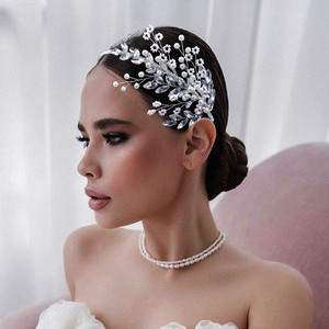 Diadema de lujo con diamantes de imitación para boda, accesorios para el cabello, corona, perla, nupcial - Product Image 4