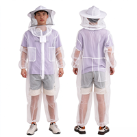 Combinaison de travail professionnelle imperméable pour apiculteur avec capuche en maille ventilée, fermeture éclair sur le devant, protection intégrale durable pour l'apiculture