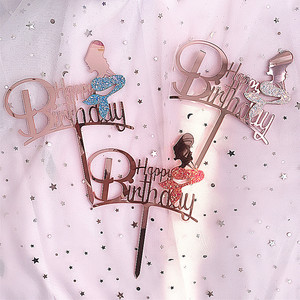 Decorazione per Torta di <span class=keywords><strong>Compleanno</strong></span> in Acrilico di Alta Qualità a Forma di Sirena per Feste di Bambine - Product Image 4