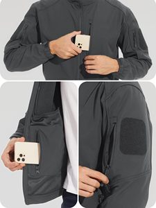 Produttore di indumenti da uomo giacca in pile da campeggio traspirante, giacca antivento impermeabile - Product Image 2