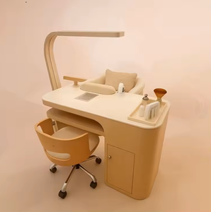 Modern Ins Stainless Steel Salon Furniture Single Manicure <b>Table</b> with Marble Top <b>Nail</b> Lamp Eco-Friendly Durable for <b>Nail</b> Bar Use - Product Image 3