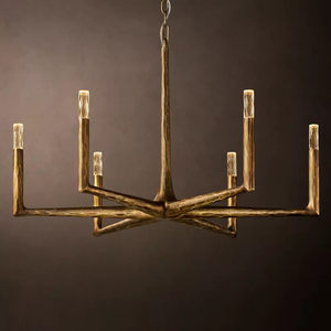 Luminaires suspendus vintage en laiton massif de 36 pouces, style moderne pour la maison, salle à manger, restaurant, bar, lustre doré de luxe - Product Image 1