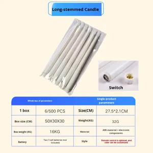 Halloween Giáng sinh điều khiển từ xa LED dưới ánh nến Yiwu của nhà sản xuất que dài điện tử mô phỏng Flameless nến - Product Image 6