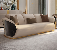 Canapé combiné 123 de luxe minimaliste italien, salon de villa, grand et en cuir véritable, mobilier haut de gamme, cuir de vachette de première qualité