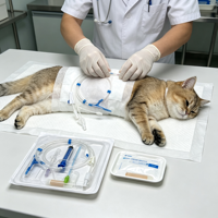 Kit de drainage thoracique canin à usage unique avec gaine détachable pour drainage percutané
