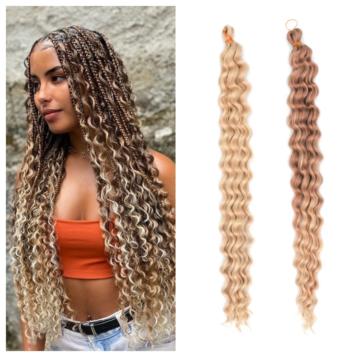 Vast Hair Official - KAMA Dyed Deep Twist Synthetic Hair Bundles Crochet Braid Extensions