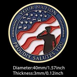 US Thank You For Your Service Your Nation Gift Coin Gold Silver Plated Proudly Salutes You Collectible Medal Honor Coins