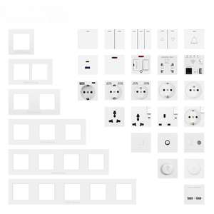 Panel de enchufes multifuncional francés para montaje en pared con puerto USB-C, material de PC - Product Image 3