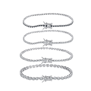 Pulsera de tenis de plata de ley 925 con circonita cúbica negra de 2 mm chapada en rodio, para mujer y hombre, regalo de joyería, circonita cúbica, moderna para fiestas, venta al por mayor - Product Image 1