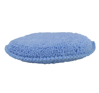 Équipement de lavage de voiture circulaire de haute qualité Tampon applicateur en microfibre de qualité supérieure bleu à friction forte
