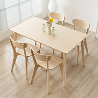 Table et chaises de salle à manger en bois massif multicouche de style vintage, nouveau modèle 2024, populaire en ligne pour petits appartements