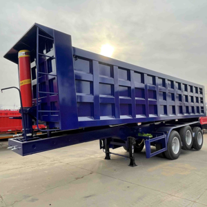 New U-shape Automatic Diesel Dump Truck 40-50 Ton Capacity Carbon Steel Rear Door Sand <b>Transport</b> Box Semi-Trailer Shandong - Product Image 1