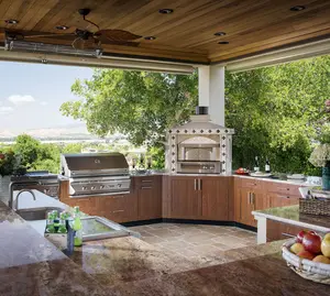 Individuelles edelstahl-outdoor-grillkochset hochwertige und atmosphärische outdoor-küche bbq insel outdoor-küchenschränke