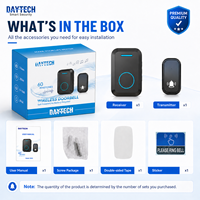 Sonnette sans fil auto-alimentée Daytech, sans batterie, étanche IP44, portée de 260 m, écran LED, 60 sonneries, maison, bureau