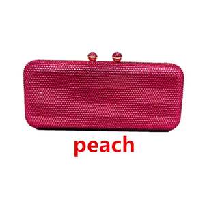 Bolso de Noche Largo de Color Sólido con Cristales de Estrás <span class=keywords><strong>para</strong></span> Mujer, Bolso de Hombro y de Mano con Diamantes Termosellados - Product Image 6