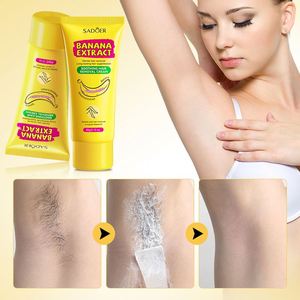 SADOER OEM ODM Etiqueta Privada cuerpo Natural Banana suave crema depilatoria calmante <span class=keywords><strong>Intimas</strong></span> Bikini indoloro para mujeres - Product Image 5