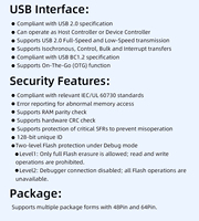 BAT32G157 ARM Cortex-M0+ MCU de 32 Bits de Ultra Bajo Consumo, 256KB Flash, 64MHz, Microcontrolador, Chip IC, LQFP-48 LQFP-64