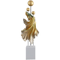 Offre Spéciale : Sculptures Créatives en Fibre de Verre de Luxe Léger, Statues de Poissons pour Décoration de Sol, Ornements pour Bureau et Maison