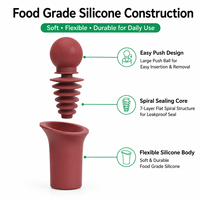 Bouchon verseur réutilisable en silicone pour bouteille de vin, anti-fuite, qualité alimentaire, accessoires de scellage à visser