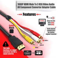 Konverter video hd ke av, hdmi out av in kabel konversi hdmi ke av 3rca komputer ps4 ke kabel rca tv