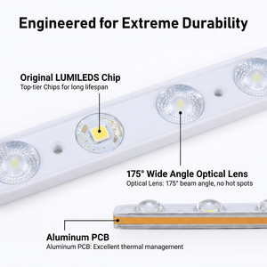 Module LED 12V haute efficacité 130Lm/W SMD 2835 avec lentille micro-prisme 180 degrés pour lettres lumineuses de signalisation de 8 à 30 cm de profondeur - Product Image 2