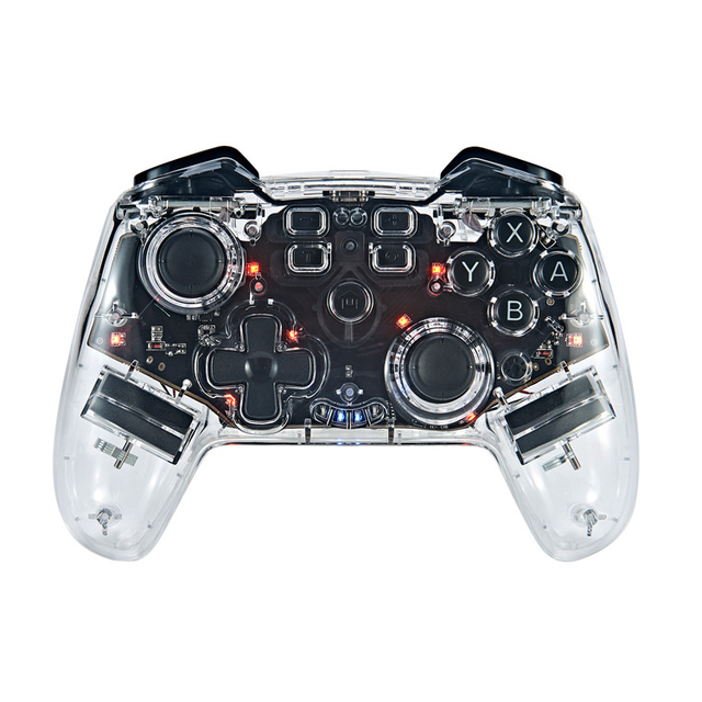 Gamepad Joystick LED Light Wake up Transparent Game Controller for Nintendo Switch PRO Clear Wireless Controller