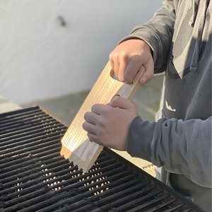 Raspador de madera <span class=keywords><strong>para</strong></span> barbacoa, herramienta de limpieza de parrilla y barbacoa, limpiador de barbacoa <span class=keywords><strong>con</strong></span> borde acanalado y plano - Product Image 5