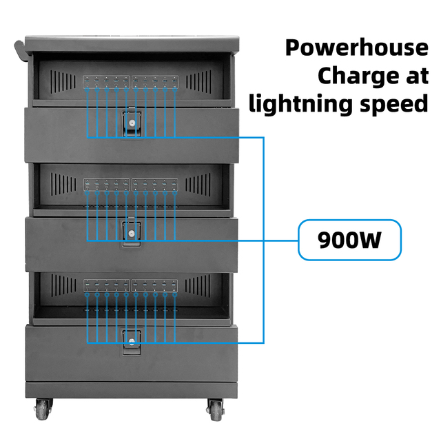 30-Device VR Glasses Charging Cabinet with 900W Lightning-Speed Power