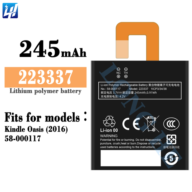 Rechargeable Phone Replacement 223337 Battery for Kindle Oasis (2016)/58-000117