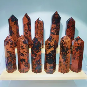 Wholesale Mahogany Obsidian Points Natural Crystal Single Terminated Red Obsidian Points For Decoration