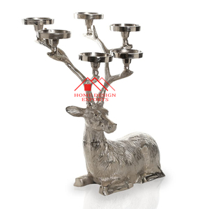 Vente chaude En Aluminium Cerf Cerf Bougeoir Cerf Cerf Bougie T Lumière Bougeoir pour Table De Mariage Centres De Table Décor - Product Image 2