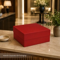 Boîte cadeau rouge avec couvercle amovible, emballage de luxe pour bijoux de mariage, cosmétiques, vêtements et présentation de cadeaux