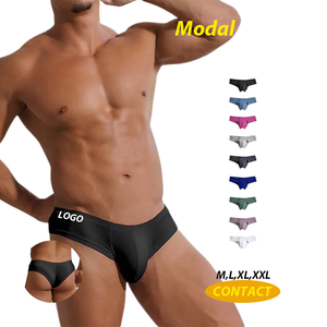 Modal Low-Rise Men's Underwear Sexy Transpirable <span class=keywords><strong>Body</strong></span> Shaping <span class=keywords><strong>Boxer</strong></span> Brief Solid Men's Brief - Product Image 1