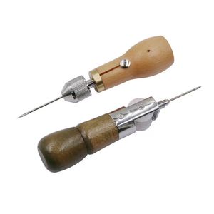 Wood Handle Leather Stitching <b>Tool</b> Diy <b>Hand</b> Sewing Machine For Leather Craft Punching And Sewing Equipment - Product Image 2