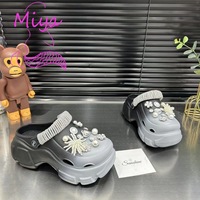 Luxe rose blanc dégradé couleur impression plate-forme épaisse semelle souple chaussures de jardin pour femmes été plage sabots trou chaussures