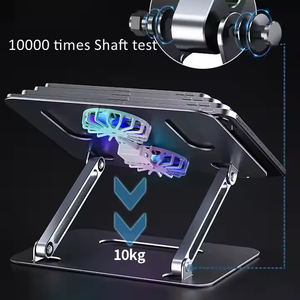 Adjustable Aluminum Laptop <b>Stand</b> with Cooling Fans Portable Foldable Ergonomic Design Wholesale Cheap Price New Product - Product Image 2