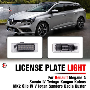 Eclairage de plaque d'immatriculation à LED pour Renault Megane 4 Scenic IV Twingo Kangoo Koleos MK2 Clio IV V Logan Sandero <span class=keywords><strong>Dacia</strong></span> <span class=keywords><strong>Duster</strong></span> 12V Nouveau - Product Image 2