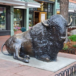 Décoration de rue personnalisée grandeur nature métal faune animaux jardin cuivre taureau Statues grande Bronze sauvage Yak Statue Sculpture - Product Image 1