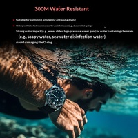 Montre de plongée sportive personnalisée en acier inoxydable, à énergie solaire, à quartz, étanche, longue autonomie de la batterie, lunette rotative chronographe