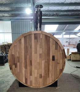 Aantrekkelijk Design Panoramisch Uitzicht Vat Cederhouten Sauna Houtkachel Buiten Grote Sauna Voor 4-6 Personen Houtkachel - Product Image 6