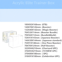 Boîte de présentation en acrylique pour booster pack avec couvercle magnétique, résistante à l'eau, pliable, design moderne pour la protection et le rangement des paquets ETB