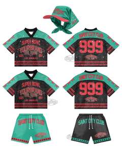 Maglia da Streetwear personalizzata <span class=keywords><strong>Vintage</strong></span> da uomo retrò maglia da basket maglia corta squadrata da calcio uomo audace carattere di squadra e atmosfera retrò - Product Image 6
