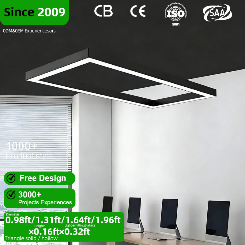 High Quality LED Rectangle Light CCT Tunable Aluminum Chandelier Shadowless Illumination Billiard Snooker Tables Dimmable Easy