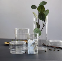 Bocaux de rangement en verre transparent en gros avec couvercle en liège pour grains de café, stockage alimentaire de cuisine, chauffables, logo personnalisé, design moderne, multi-capacités